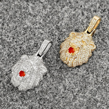 Diamond Lion Pendant in 14k Yellow Gold 1.50 Ctw