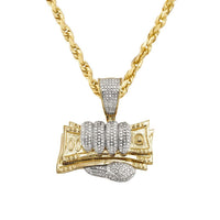 Thumbnail for Yellow Diamond Money in Hand Pendant in 10k Yellow Gold 0.56 Ctw