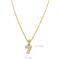 Thumbnail for Yellow Diamond Number Seven Pendant in 14k Yellow Gold 1.50 Ctw