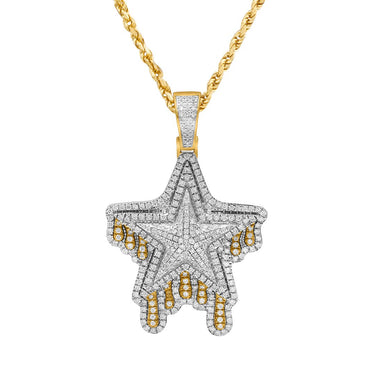 14k Yellow Gold Diamond Shooting Star Pendant 1.24 Ctw