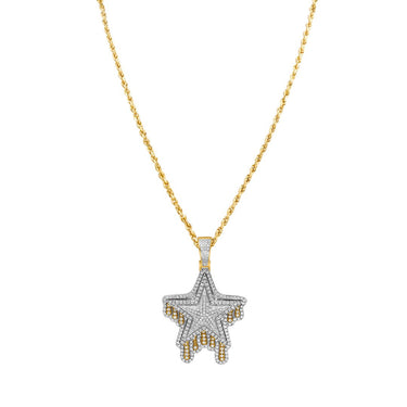 14k Yellow Gold Diamond Shooting Star Pendant 1.24 Ctw