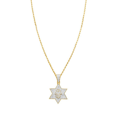 14k Yellow Gold Diamond Star of David 1.75 Ctw