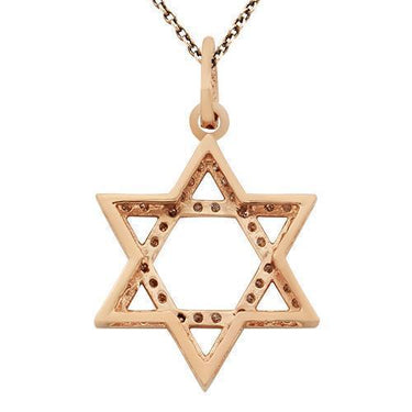 Rose Diamond Star of David Pendant in 14k Rose Gold 0.9 Ctw