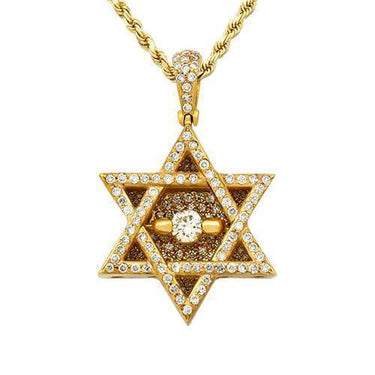 Diamond Star of David Pendant in 14k Yellow Gold 1.50 Ctw