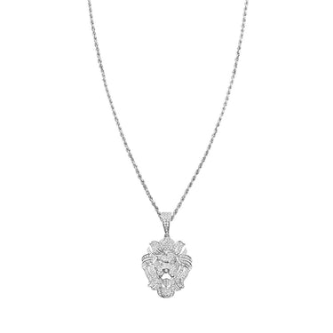 White , Yellow Lion Pendant in 10k Gold 1.04 Ctw