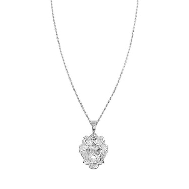 White , Yellow Lion Pendant in 10k Gold 1.04 Ctw