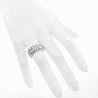 Thumbnail for 10K White Solid Gold Mens Diamond Wedding Band 0.38 Ctw