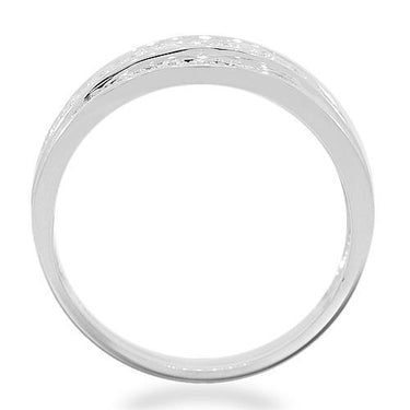 10K White Solid Gold Mens Diamond Wedding Band 0.38 Ctw