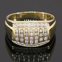 Thumbnail for 10K Yellow Solid Gold Channel Mens Diamond Ring 0.50 Ctw