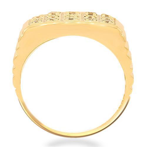 10K Yellow Solid Gold Mens Diamond Pinky Ring 0.59 Ctw
