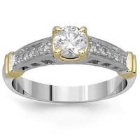 Thumbnail for 14K Solid Two Tone Gold Diamond Engagement Ring 0.70 Ctw
