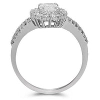 Thumbnail for 14K Solid White Gold Diamond Engagement Ring 1.42 Ctw