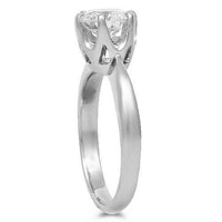 Thumbnail for 14K Solid White Gold Diamond Solitaire Engagement Ring 1.13 Ctw