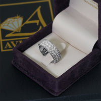 Thumbnail for 14K Solid White Gold Diamond Wedding Ring Band 2.50 Ctw
