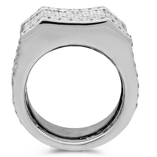 14K Solid White Gold Mens Diamond Pinky Ring 11.50 Ctw