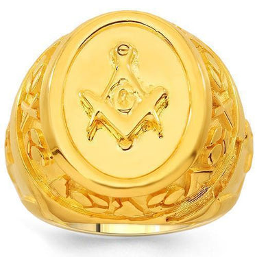 14K Solid White Gold Mens Ring