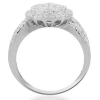 Thumbnail for 14K Solid White Gold Womens Diamond Cocktail Ring 1.82 Ctw