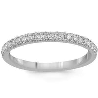 Thumbnail for 14K Solid White Gold Womens Diamond Wedding Ring Band 0.50Ctw