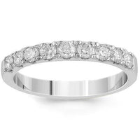 Thumbnail for 14K Solid White Gold Womens Diamond Wedding Ring Band 0.65  Ctw