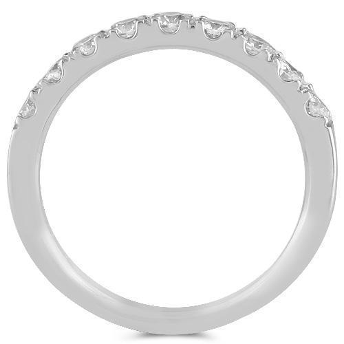 14K Solid White Gold Womens Diamond Wedding Ring Band 0.65  Ctw