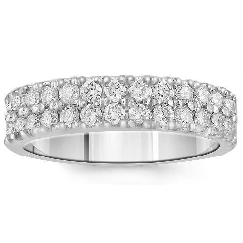 14K Solid White Gold Womens Diamond Wedding Ring Band 1.75 Ctw