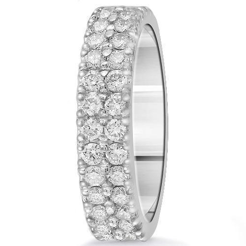 14K Solid White Gold Womens Diamond Wedding Ring Band 1.75 Ctw