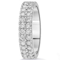 Thumbnail for 14K Solid White Gold Womens Diamond Wedding Ring Band 1.75 Ctw