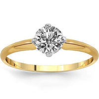 Thumbnail for 14K Solid Yellow Gold Diamond Solitaire Engagement Ring 1.42 Ctw