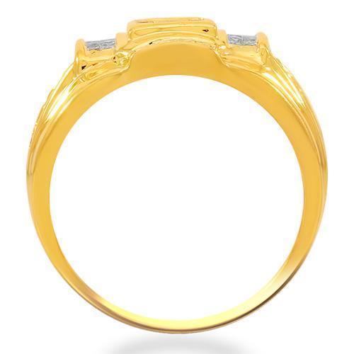 14K Solid Yellow Gold Mens Diamond Ring 1.75 Ctw