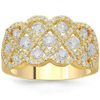 Thumbnail for 14K Solid Yellow Gold Womens Diamond Cocktail Ring 1.75 Ctw