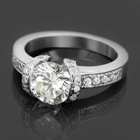 Thumbnail for 14K White Solid Gold Custom Diamond Engagement Ring
