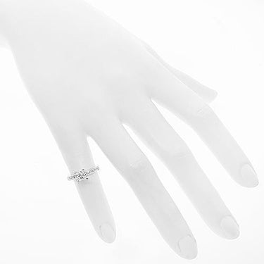 14K White Solid Gold Diamond Engagement Ring 0.76 Ctw