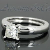 Thumbnail for 14K White Solid Gold Diamond Solitaire Engagement Ring 0.95 Ctw