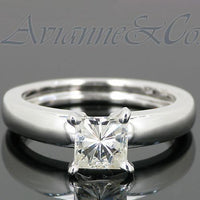 Thumbnail for 14K White Solid Gold Diamond Solitaire Engagement Ring 0.95 Ctw