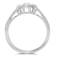 Thumbnail for 14K White Solid Gold Three Stone Diamond Engagement Ring 0.34 Ctw