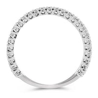 Thumbnail for 14K White Solid Gold Womens Diamond Petite Pave Wedding Ring Band 0.50 Ctw