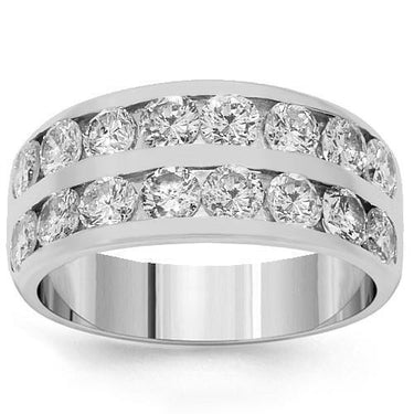 14K White Solid Gold Womens Diamond Wedding Band 2.01 Ctw