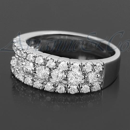 14K White Solid Gold Womens Diamond Wedding Ring Band 1.07 Ctw