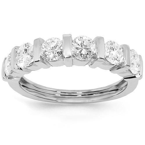 14K White Solid Gold Womens Diamond Wedding Ring Band 1.25 Ctw