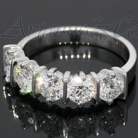 Thumbnail for 14K White Solid Gold Womens Diamond Wedding Ring Band 2.01 Ctw