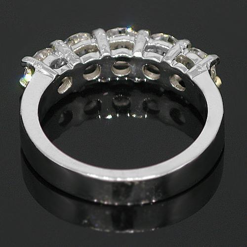14K White Solid Gold Womens Five Stone Diamond Anniversary Ring 1.85 Ctw