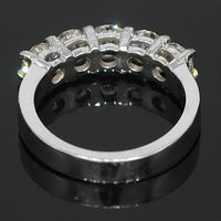 Thumbnail for 14K White Solid Gold Womens Five Stone Diamond Anniversary Ring 1.85 Ctw
