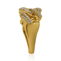 Thumbnail for 14k Yellow Gold Puff Link Diamond Ring 1.13 Ctw