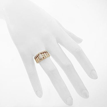 14K Yellow Solid Gold Diamond Bridal Ring Set 1.25 Ctw