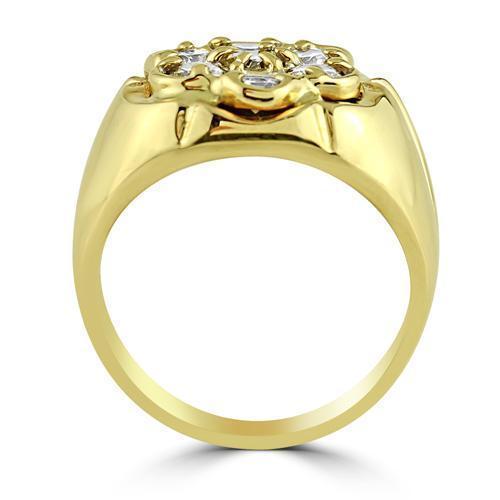 14K Yellow Solid Gold Mens Diamond Pinky Ring 1.38 Ctw