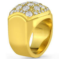 Thumbnail for 14K Yellow Solid Gold Mens Diamond Pinky Ring 2.39 Ctw