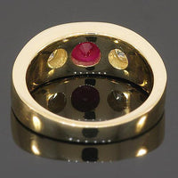 Thumbnail for 14K Yellow Solid Gold Mens Diamond Ruby Pinky Ring 2.40 Ctw