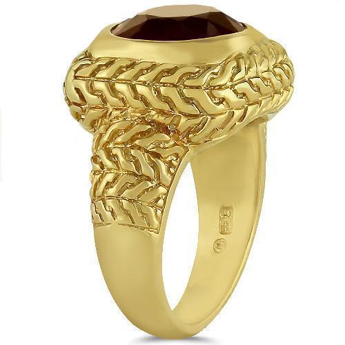 14K Yellow Solid Gold Mens  Ruby Pinky Ring 9.00 Ctw