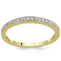Thumbnail for 14K Yellow Solid Gold Womens Diamond Wedding Ring Band 0.12  Ctw