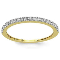 Thumbnail for 14K Yellow Solid Gold Womens Diamond Wedding Ring Band 0.13 Ctw